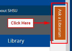 Click the Ask a Librarian tab on the right to begin live chat